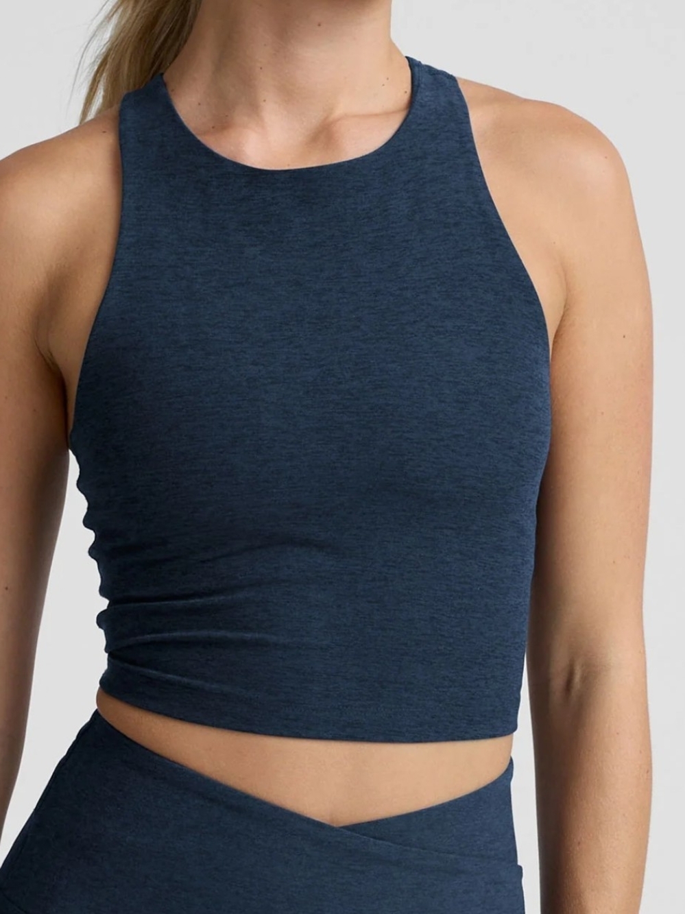 Beyond Yoga Blue Spacedye Refocus Cropped Tank Size Large